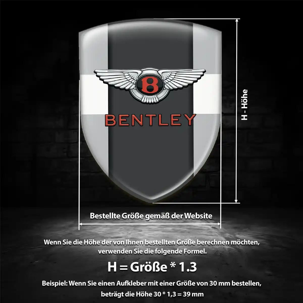 Bentley Wappen Aufkleber Emblem Tuningfahrzeug