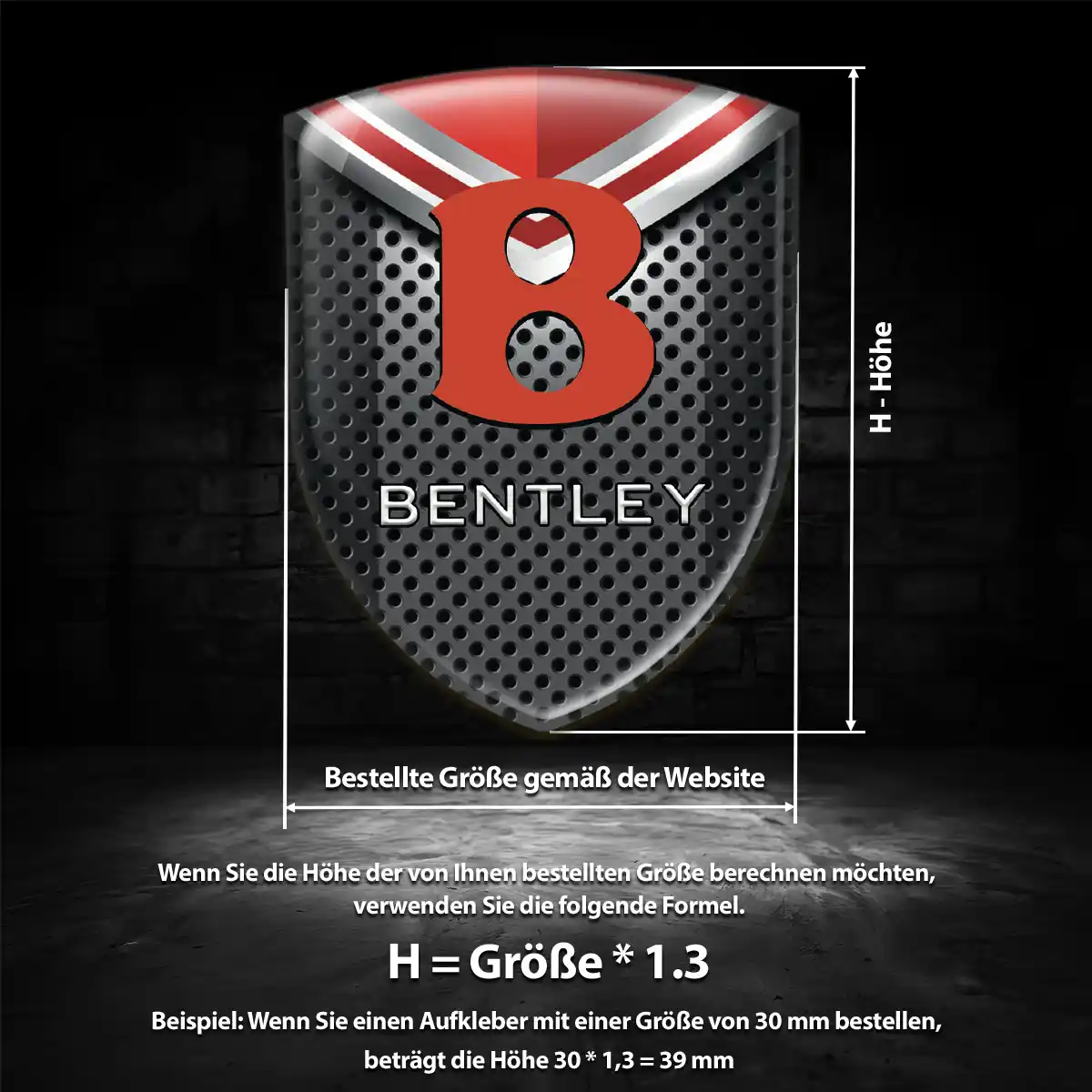 Bentley Wappen Aufkleber Höchste Qualität