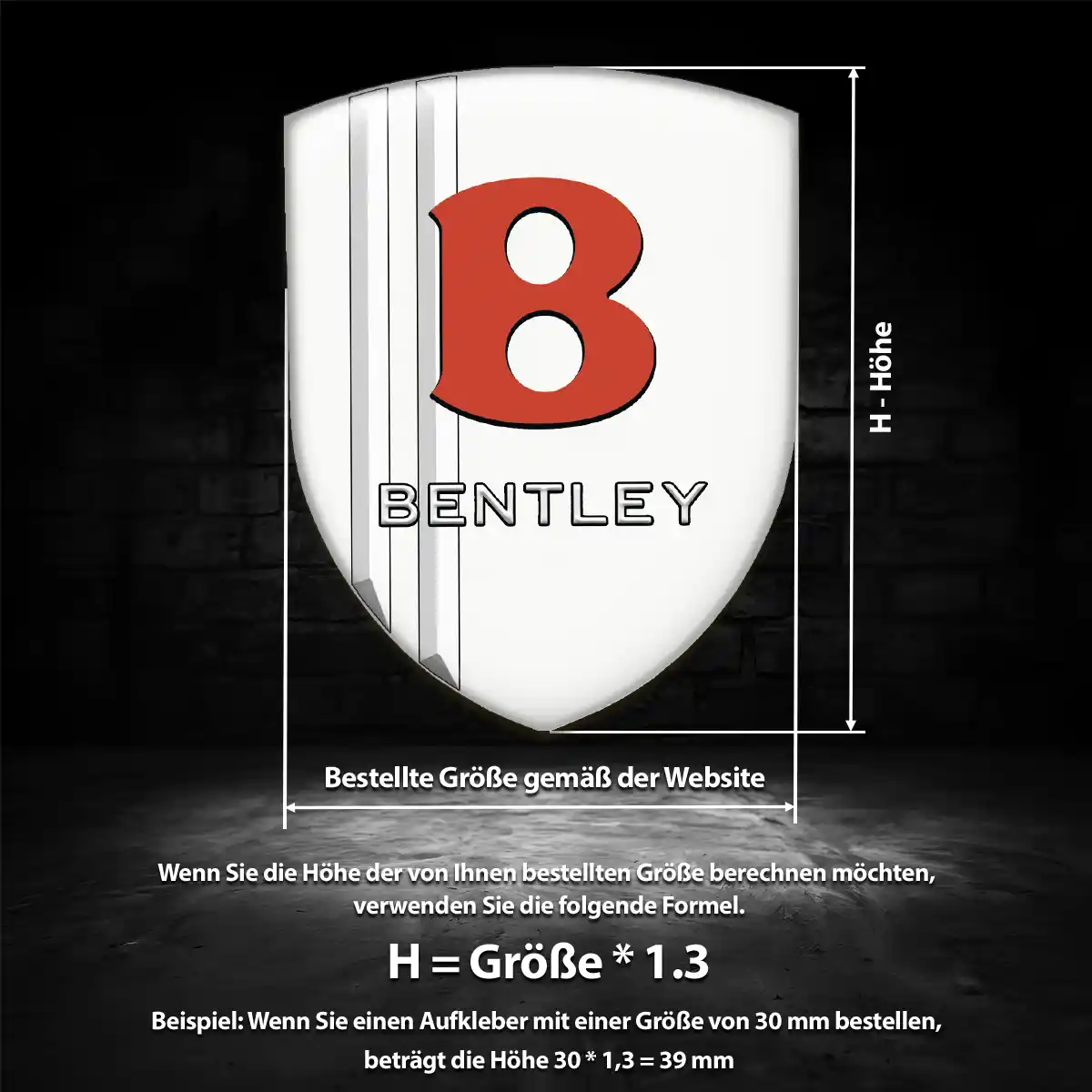 Bentley Wappen Aufkleber Hochwertiges Harz