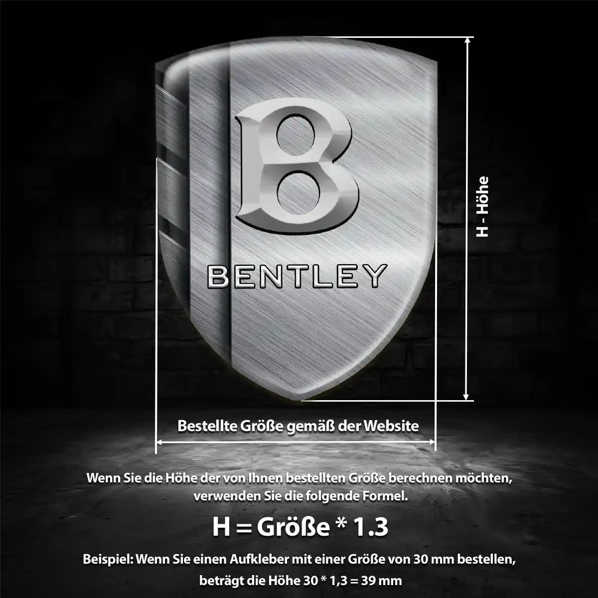Bentley Wappen Aufkleber Interieurdesign