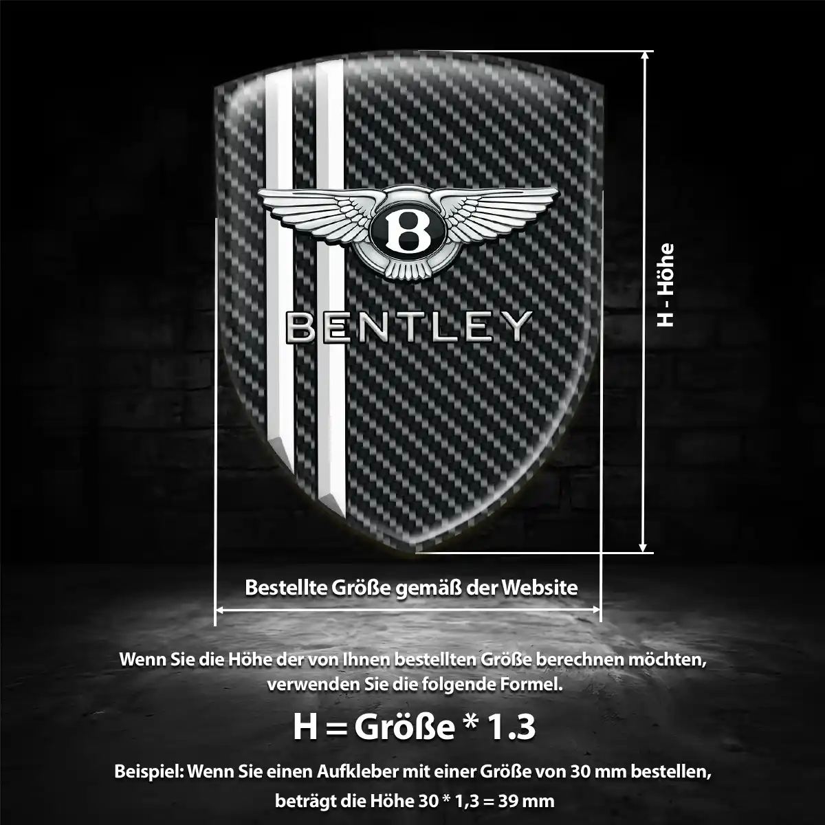 Bentley Wappen Aufkleber Luxus-Edition