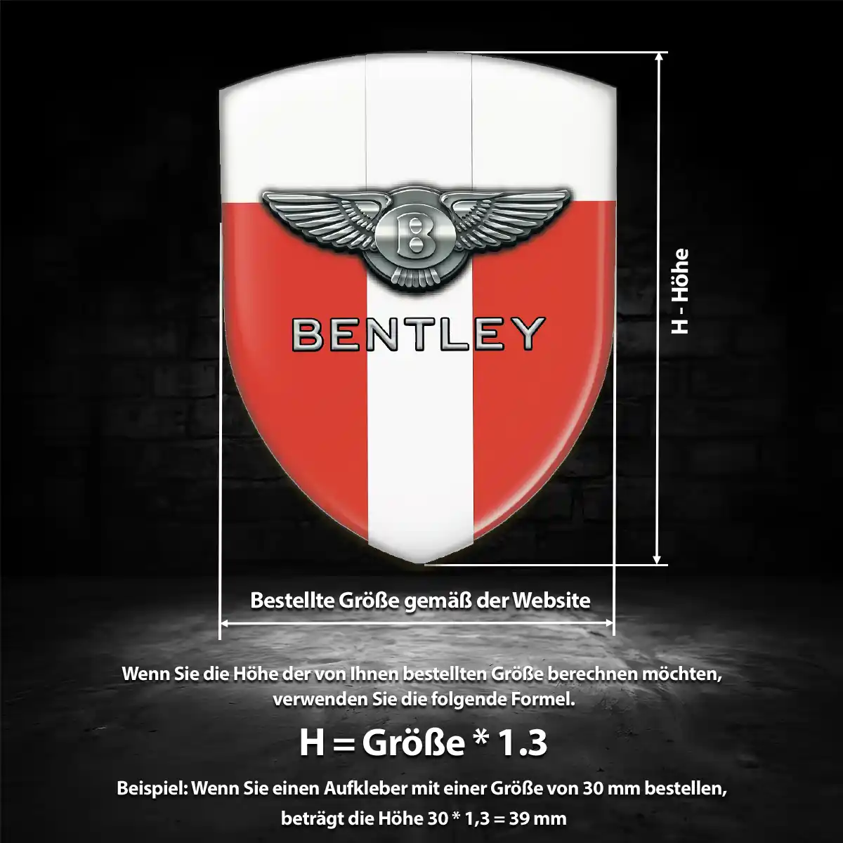 Bentley Wappen Aufkleber Premiumqualität