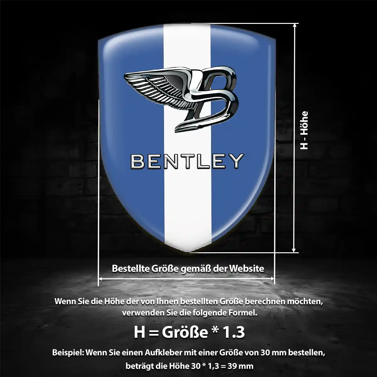 Bentley Wappen Aufkleber Tuningfahrzeug