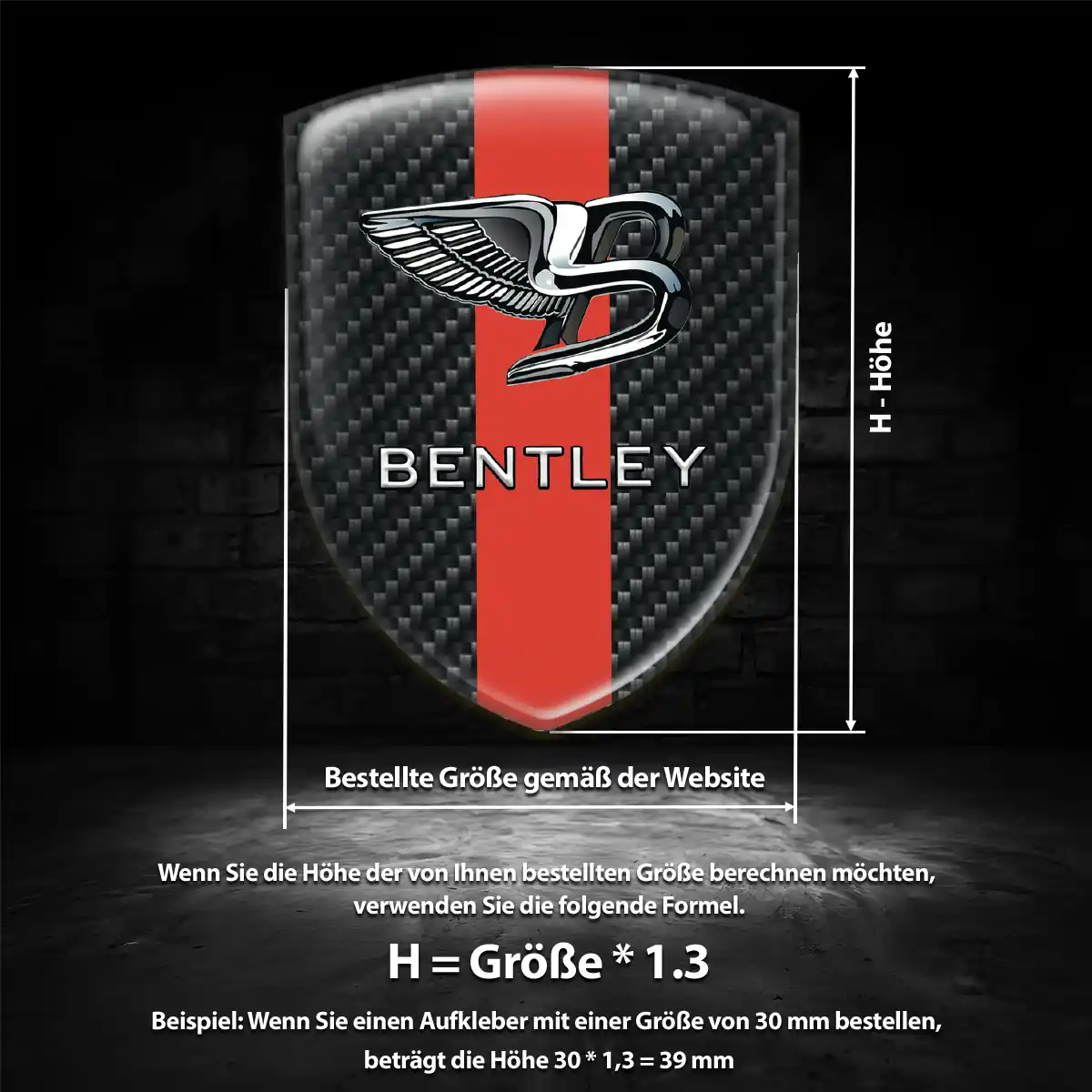Bentley Wappen Emblem Aufkleber Anspruchsvolles Design