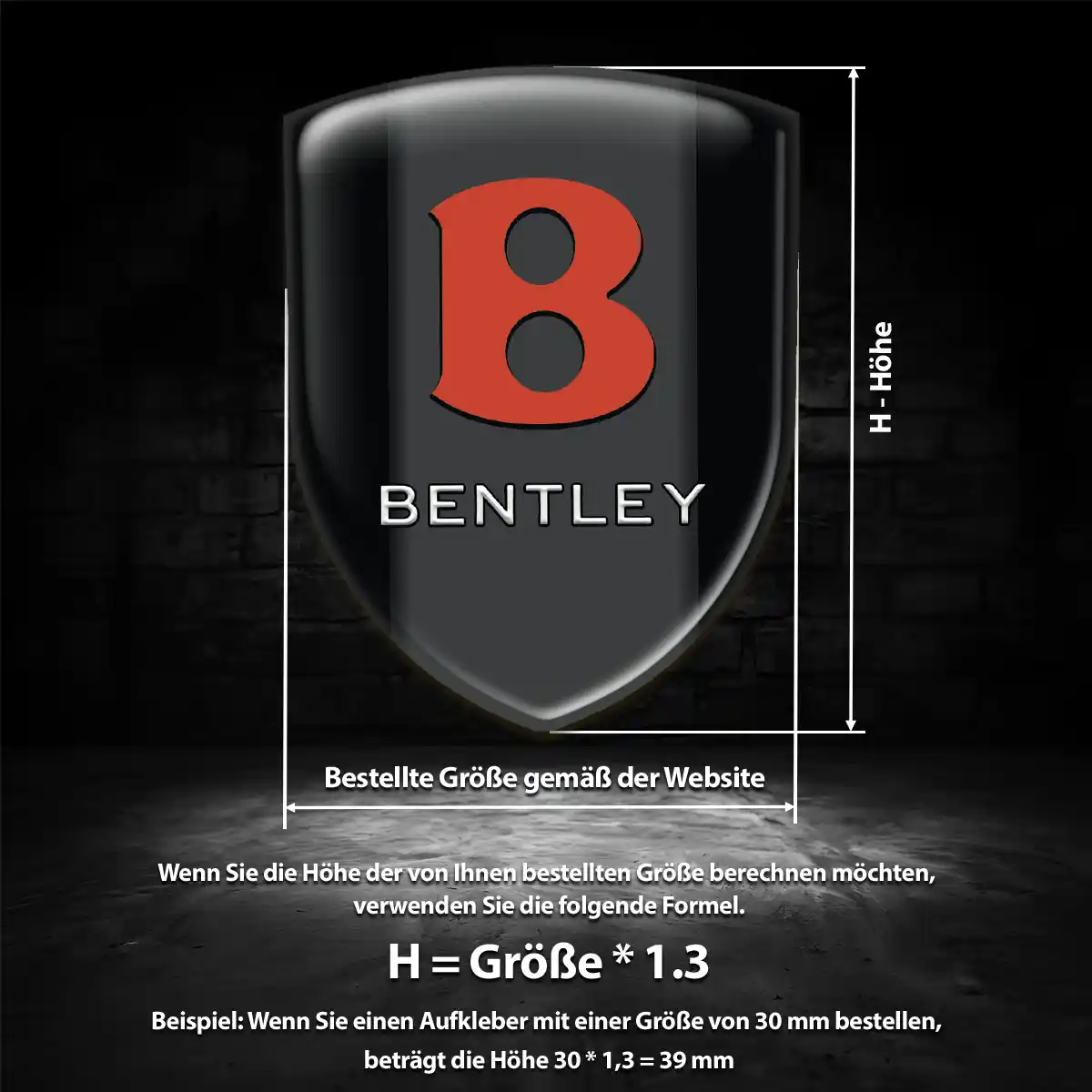Bentley Wappen Emblem Aufkleber Ausdrucksstarkes Design