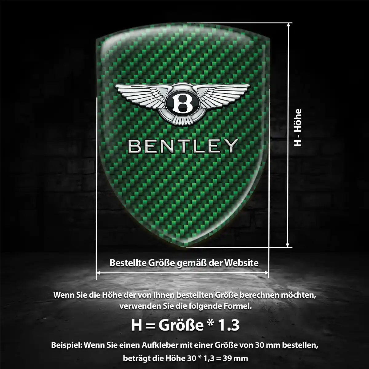 Bentley Wappen Emblem Aufkleber Auto Edles Design