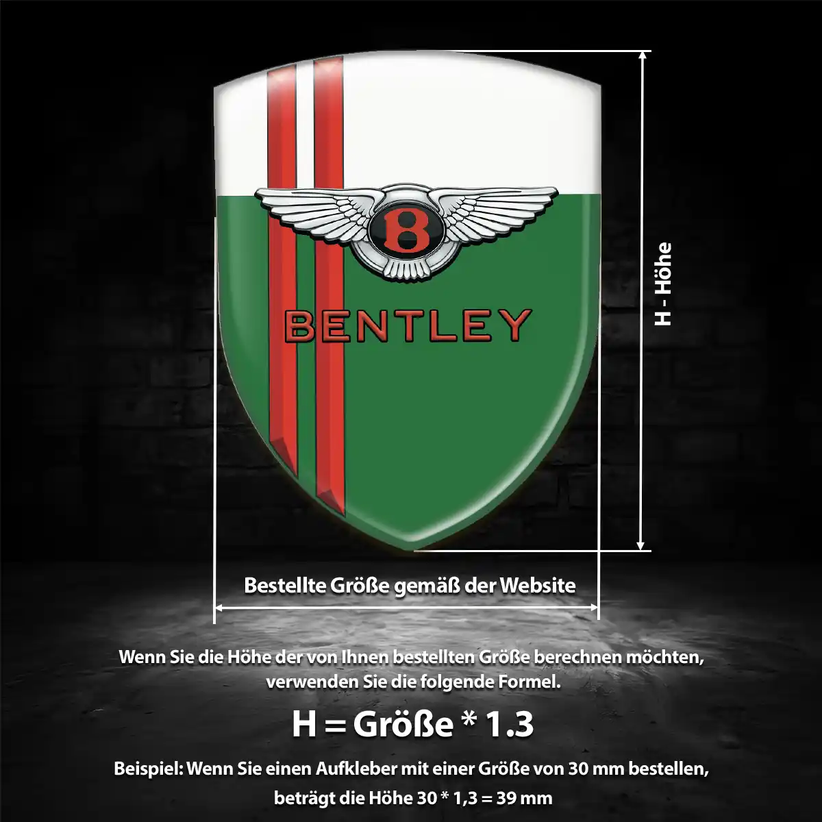Bentley Wappen Emblem Aufkleber Auto Elegantes Design