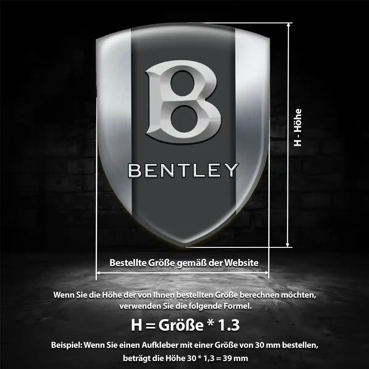 Bentley Wappen Emblem Aufkleber Auto Exterieurdesign