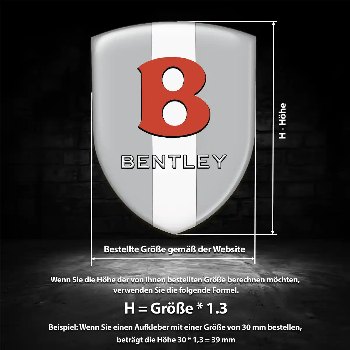 Bentley Wappen Emblem Aufkleber Auto Hochwertiges Harz