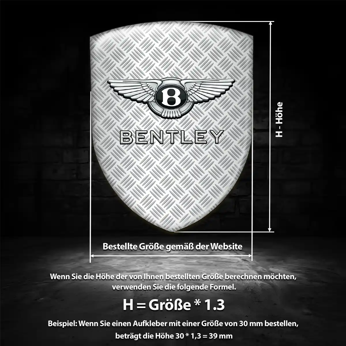 Bentley Wappen Emblem Aufkleber Auto Interieurdesign