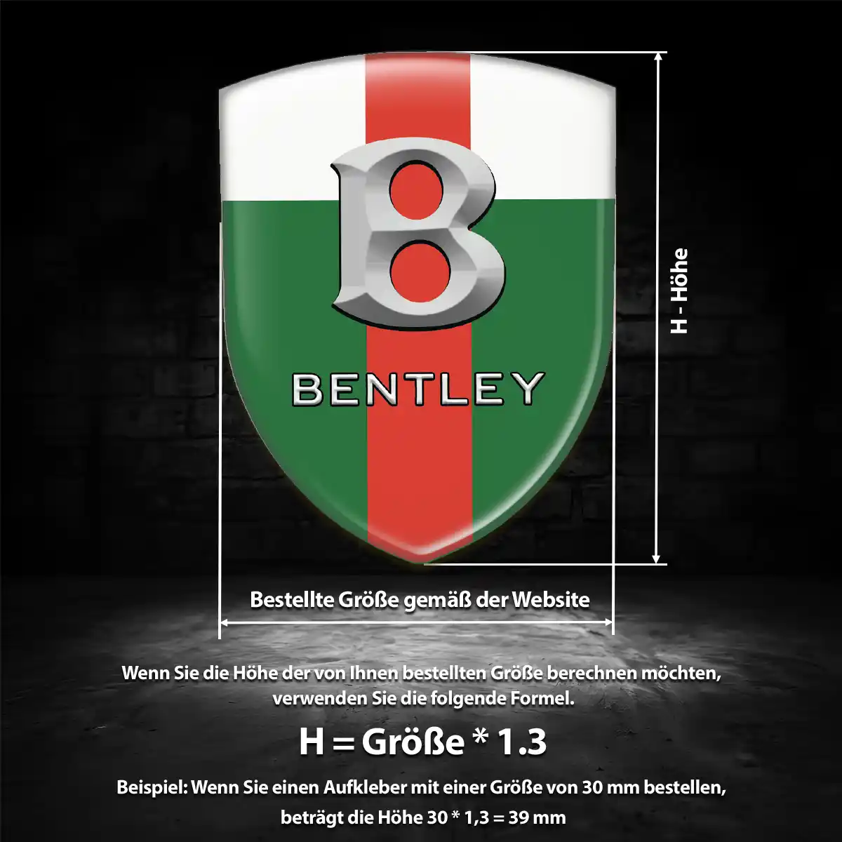Bentley Wappen Emblem Aufkleber Auto Luxus-Edition