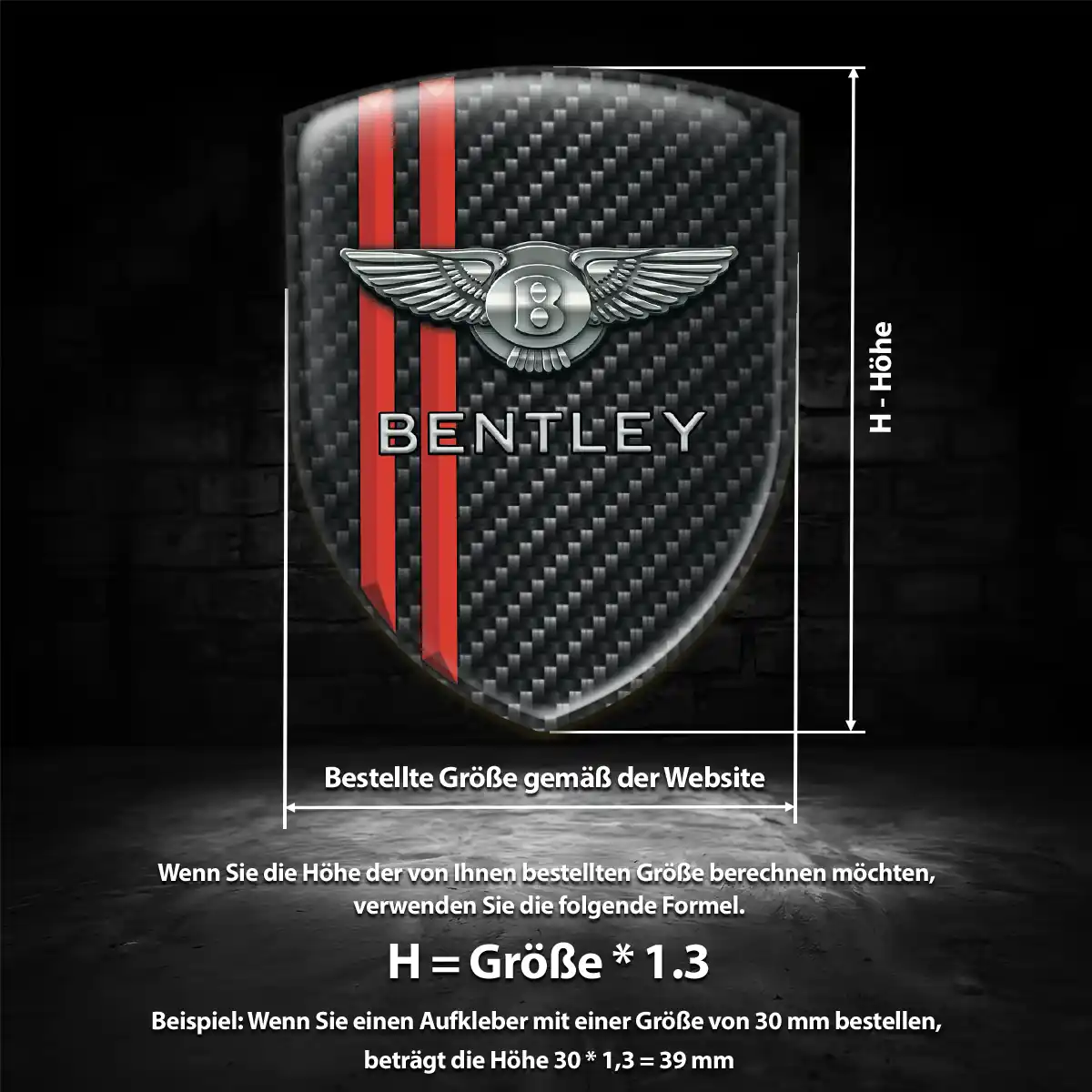 Bentley Wappen Emblem Aufkleber Auto Markenedition