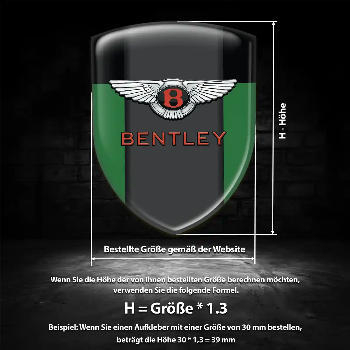 Bentley Wappen Emblem Aufkleber Auto Modernes Design
