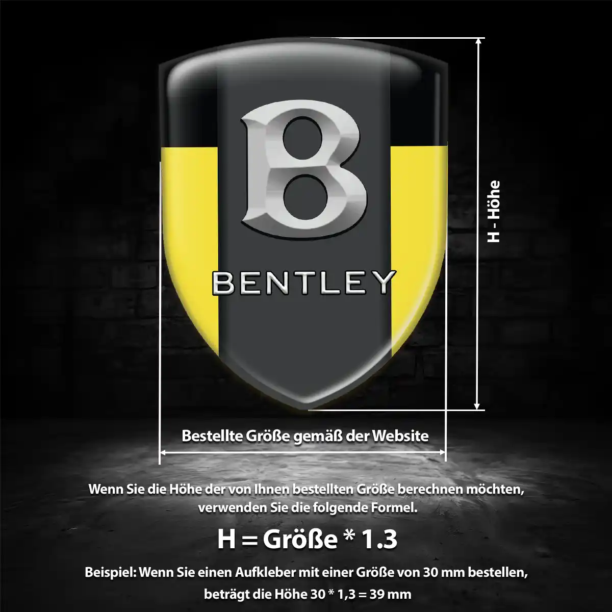 Bentley Wappen Emblem Aufkleber Auto Premium-Edition