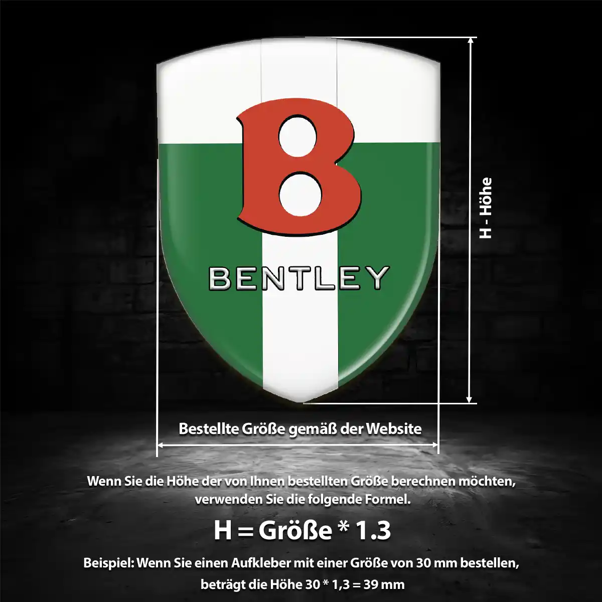 Bentley Wappen Emblem Aufkleber Auto Premiumqualität