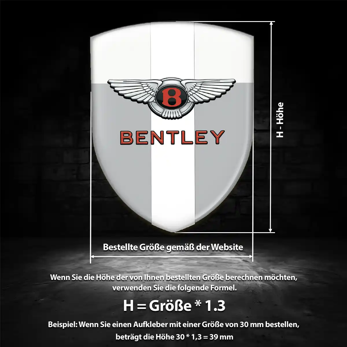 Bentley Wappen Emblem Aufkleber Auto Spitzenqualität