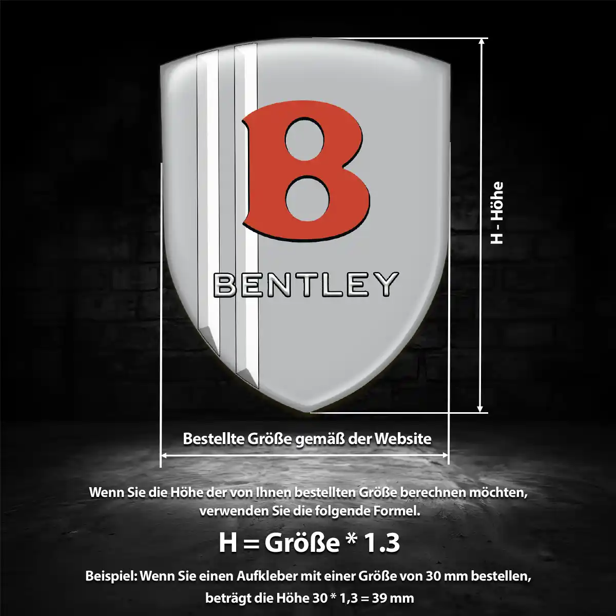 Bentley Wappen Emblem Aufkleber Auto Tuningfahrzeug