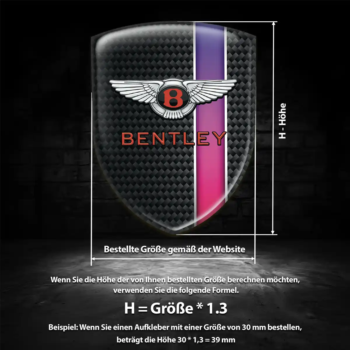 Bentley Wappen Emblem Aufkleber Edles Design
