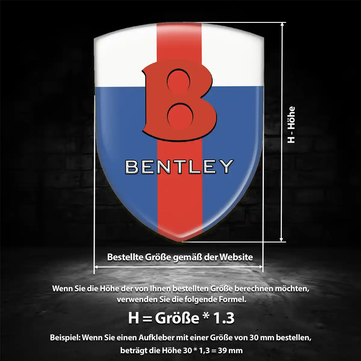 Bentley Wappen Emblem Aufkleber Erstklassige Qualität