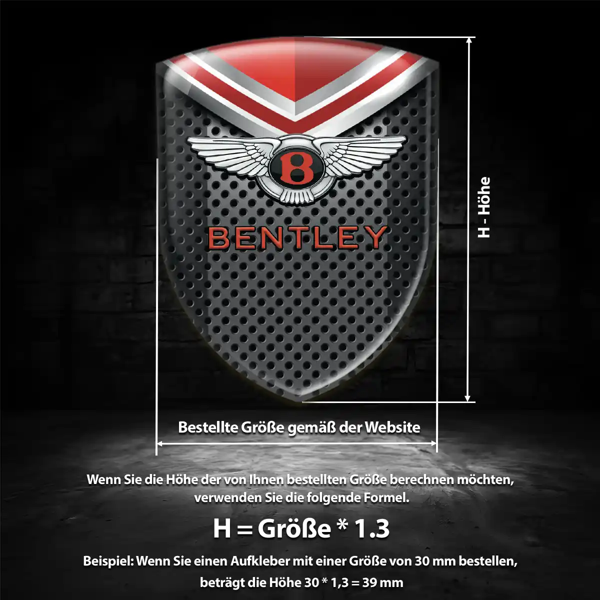 Bentley Wappen Emblem Aufkleber Exterieurdesign