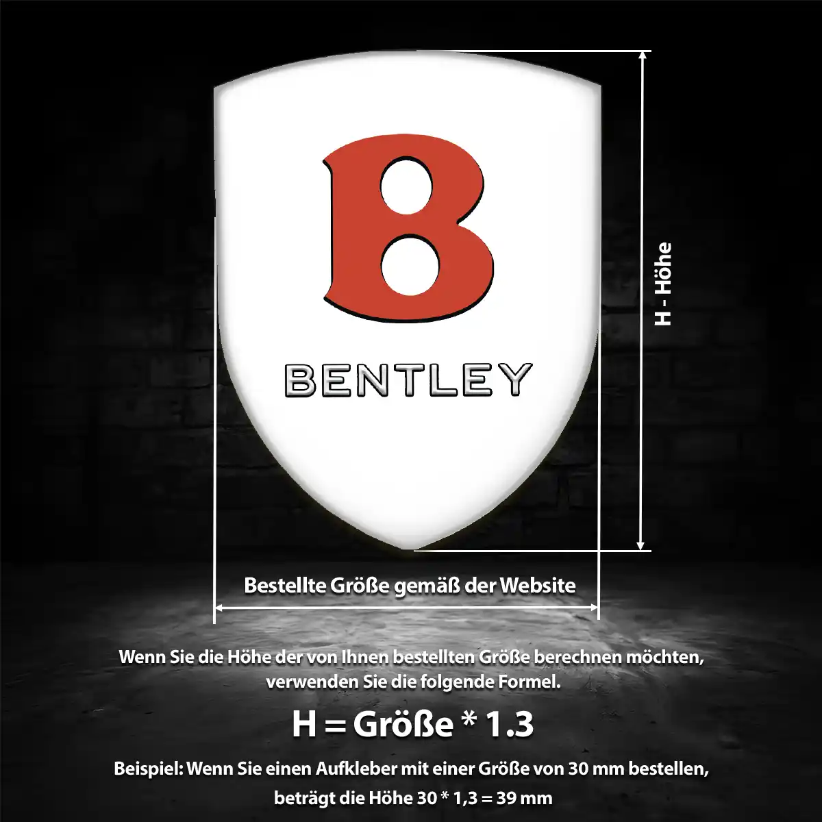 Bentley Wappen Emblem Aufkleber Höchste Qualität