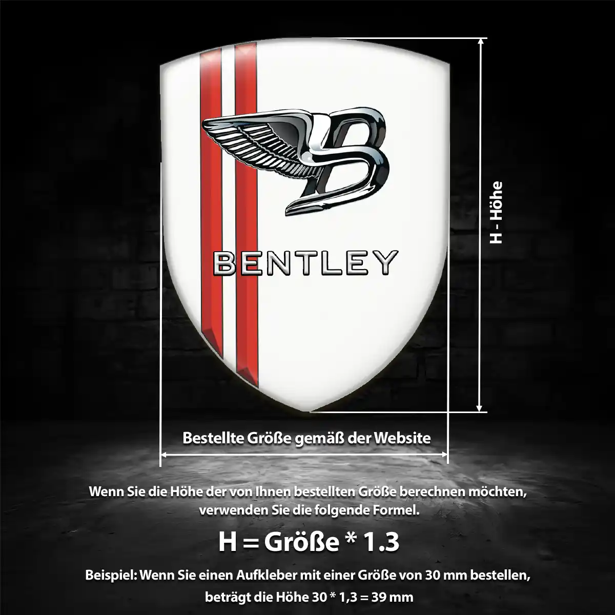 Bentley Wappen Emblem Aufkleber Hohe Qualität