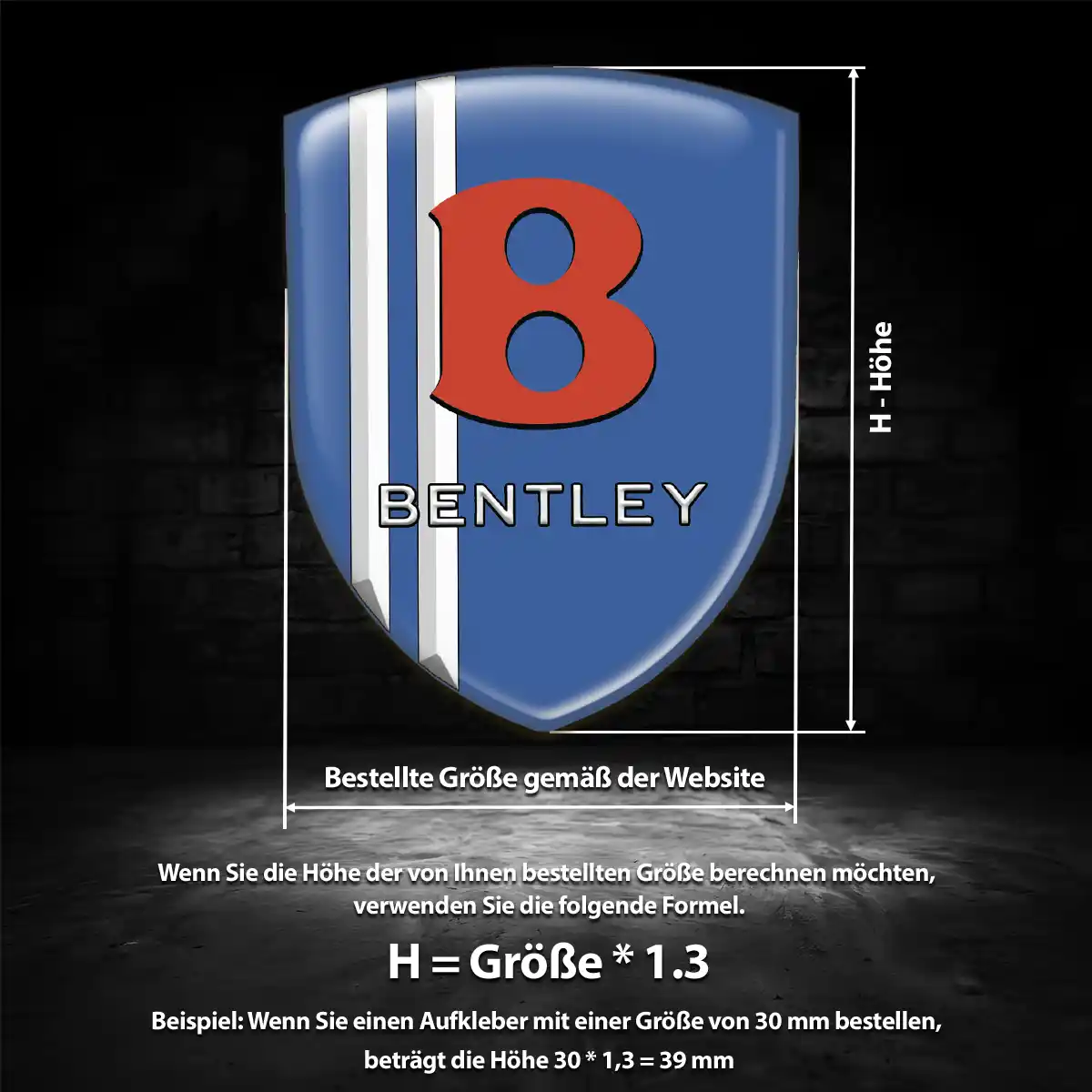 Bentley Wappen Emblem Aufkleber Limitierte Auflage