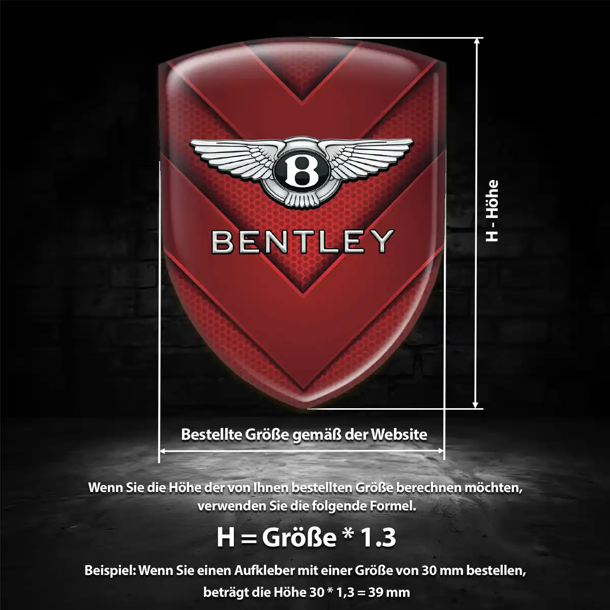 Bentley Wappen Emblem Aufkleber Luxus-Edition