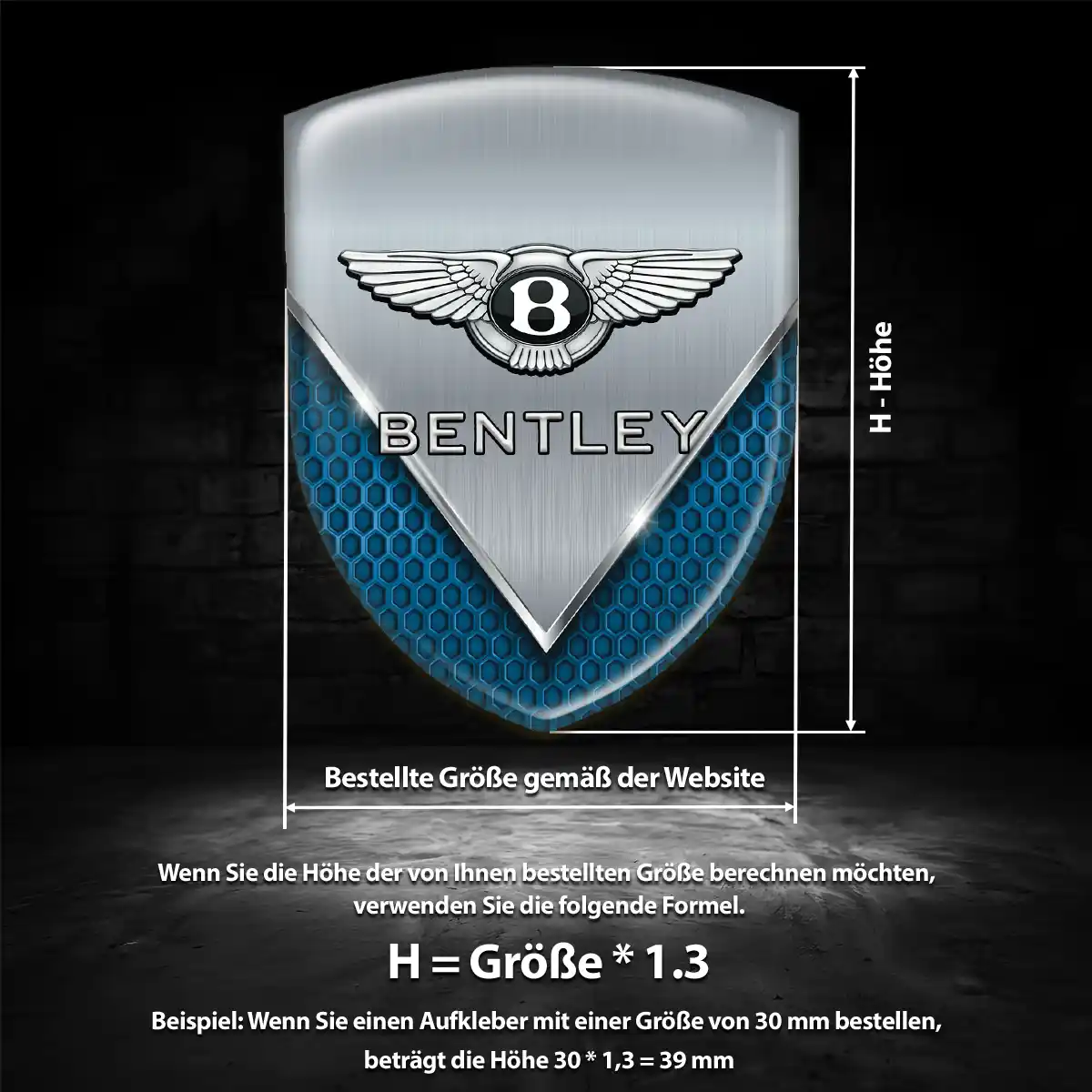 Bentley Wappen Emblem Aufkleber Markenedition