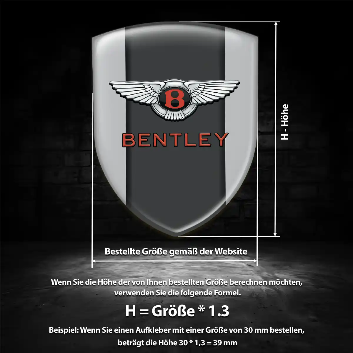 Bentley Wappen Emblem Aufkleber Modernes Design