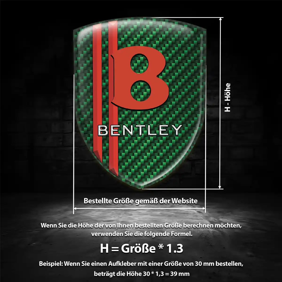 Bentley Wappen Emblem Aufkleber Premium-Edition