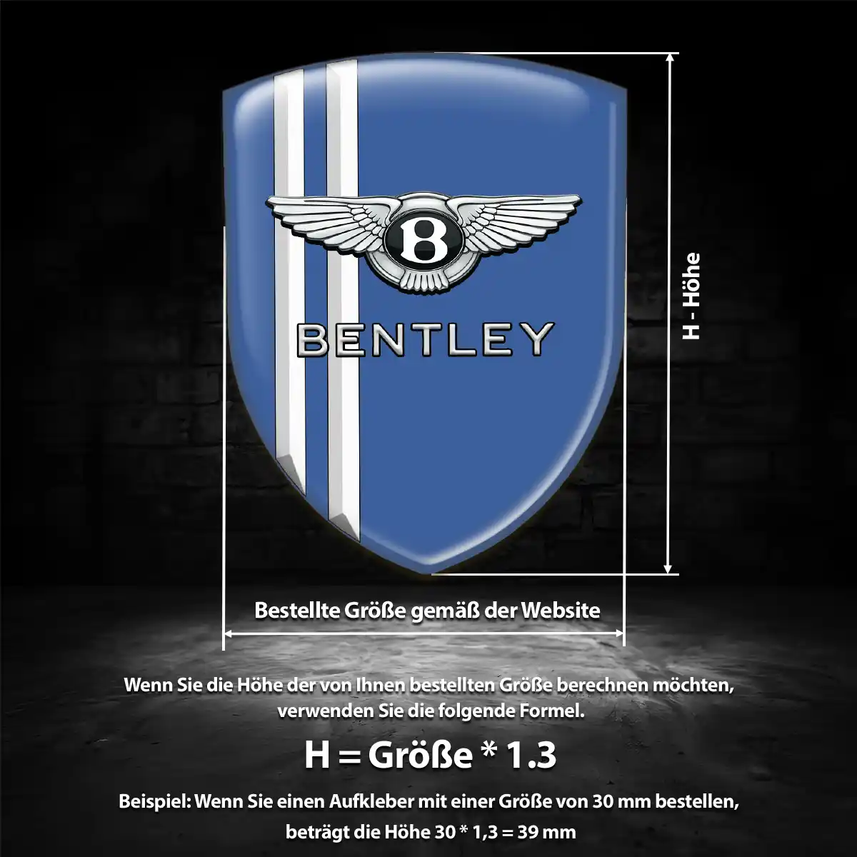 Bentley Wappen Emblem Aufkleber Premiumqualität