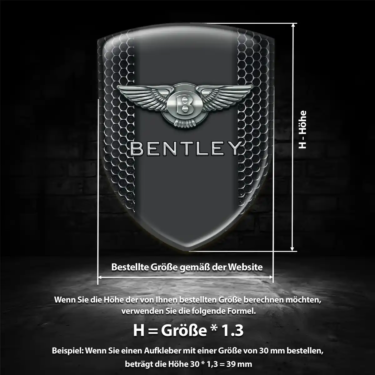 Bentley Wappen Emblem Aufkleber Spitzenqualität
