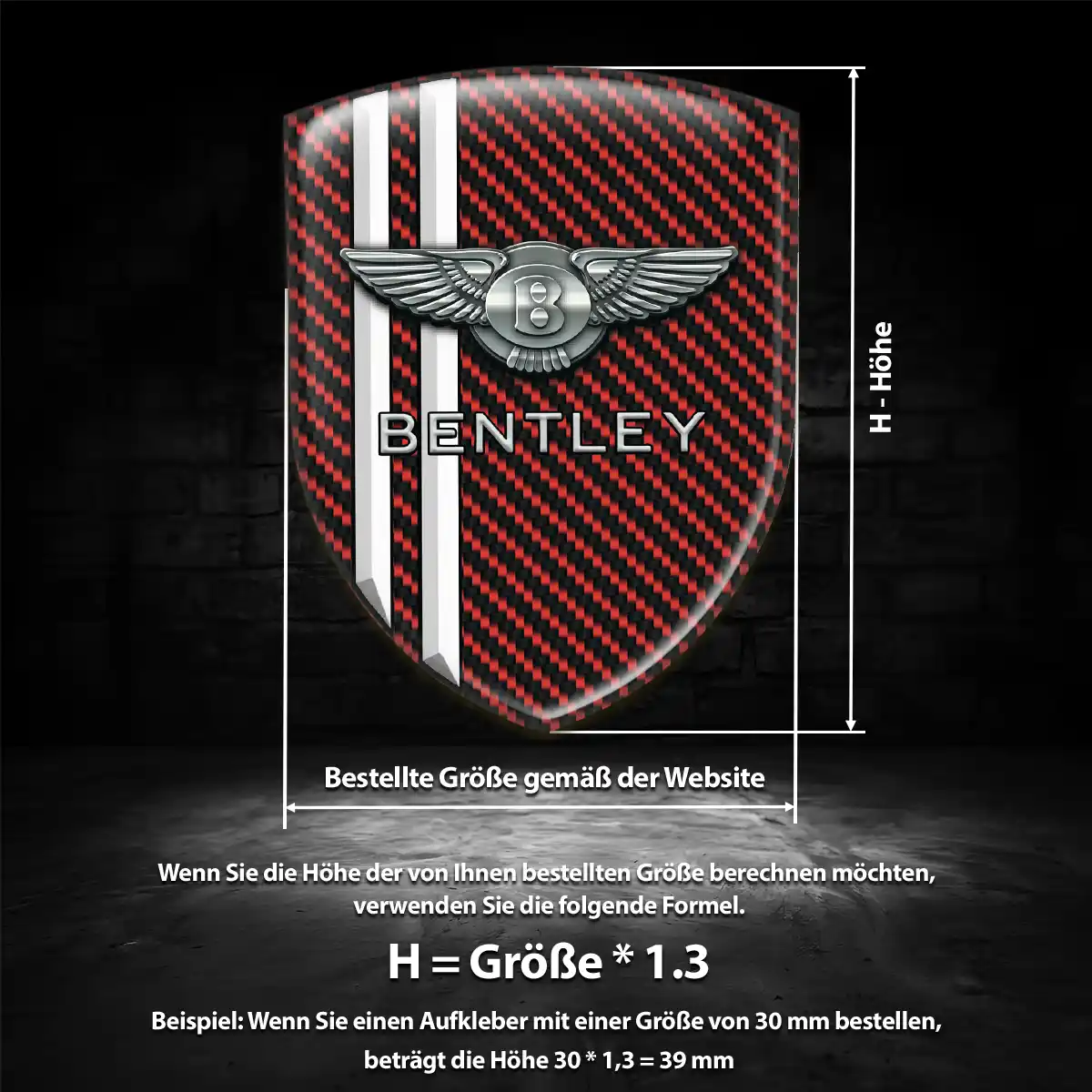 Bentley Wappen Emblem Auto Hochwertiges Harz