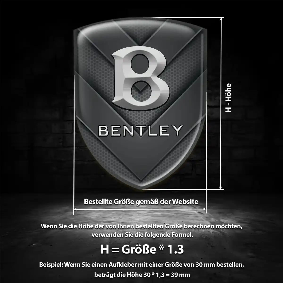 Bentley Wappen Emblem Auto Tuningfahrzeug