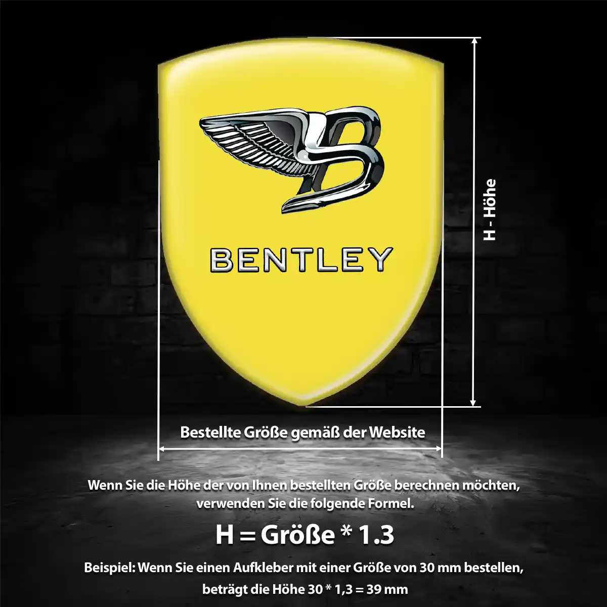 Bentley Wappen Emblem Erstklassige Qualität