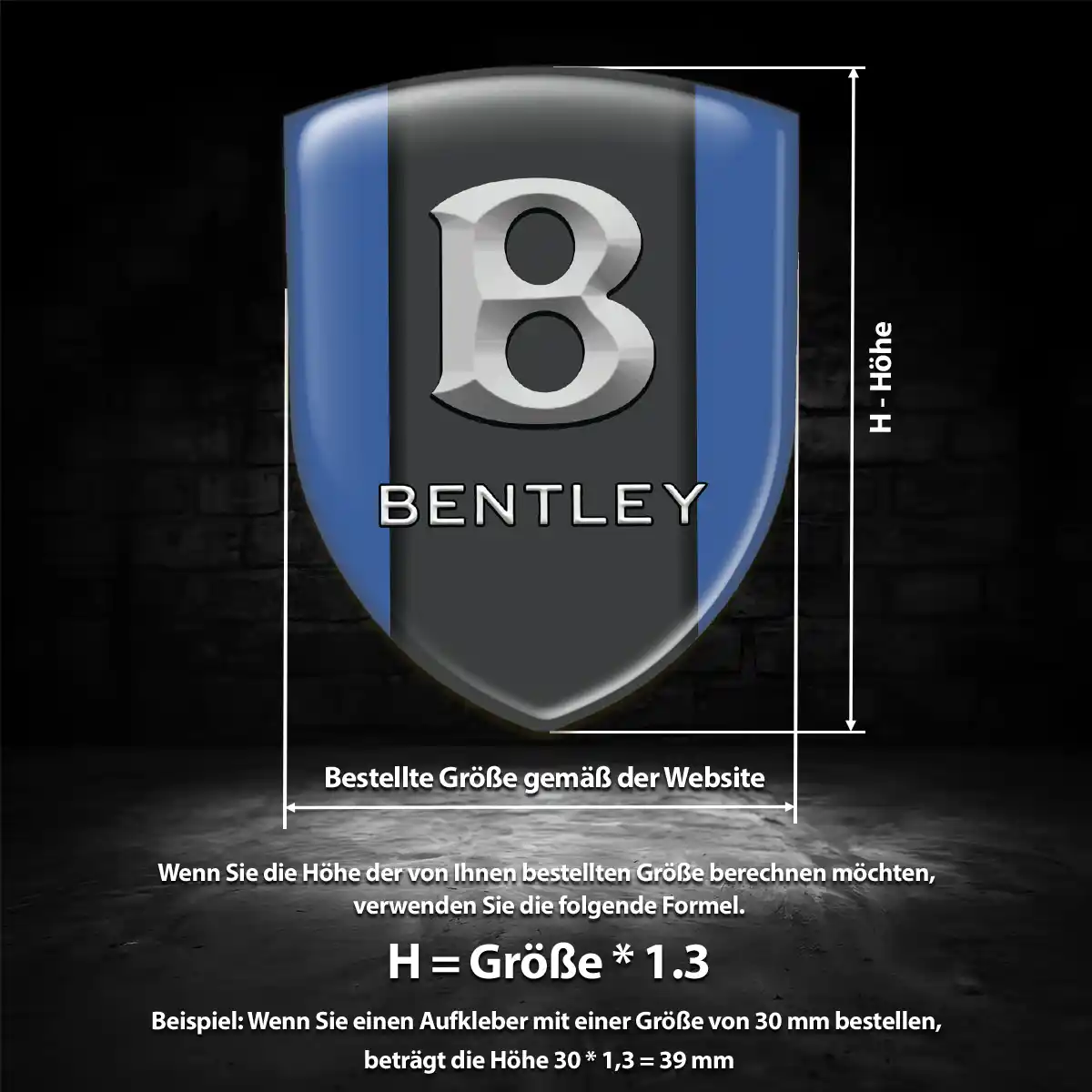 Bentley Wappen Emblem Hochwertiges Harz