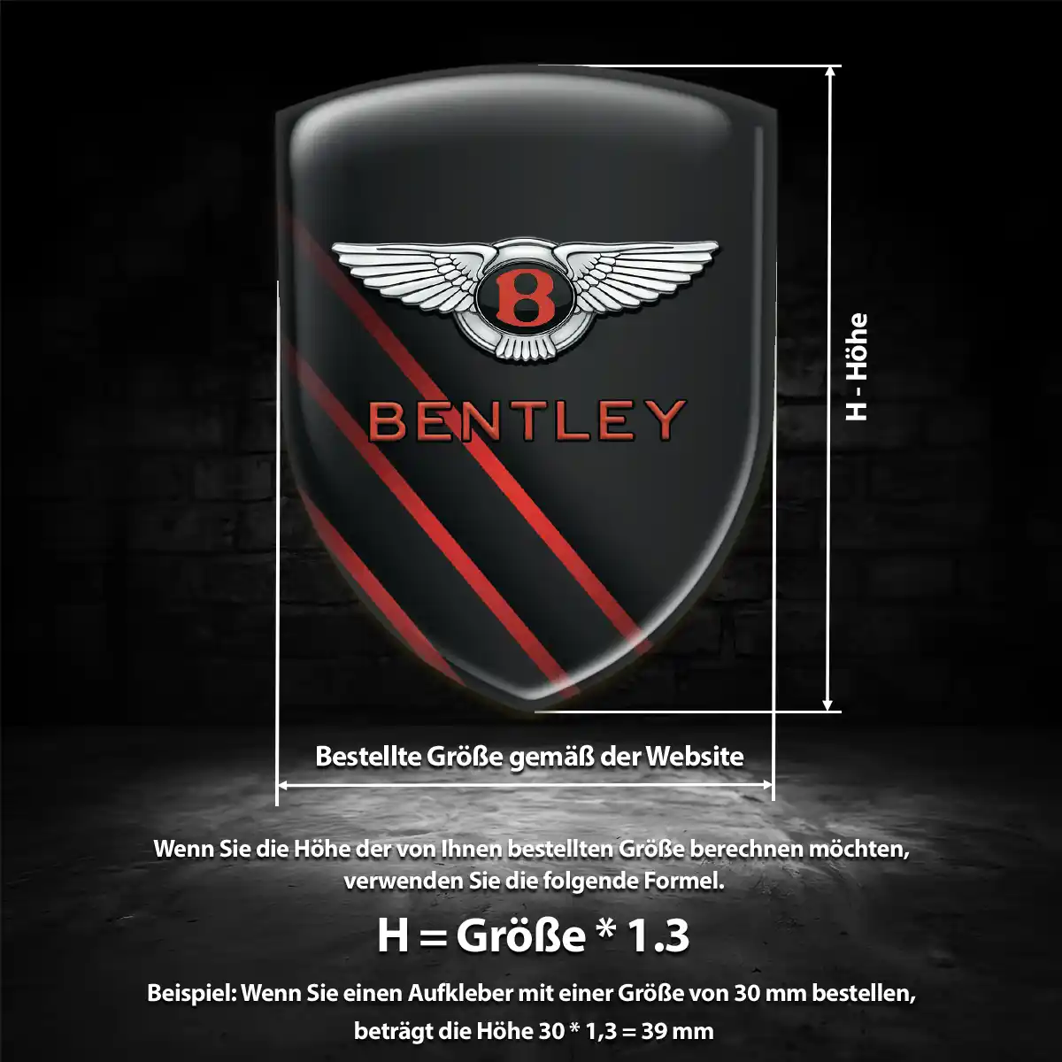 Bentley Wappen Emblem Interieurdesign