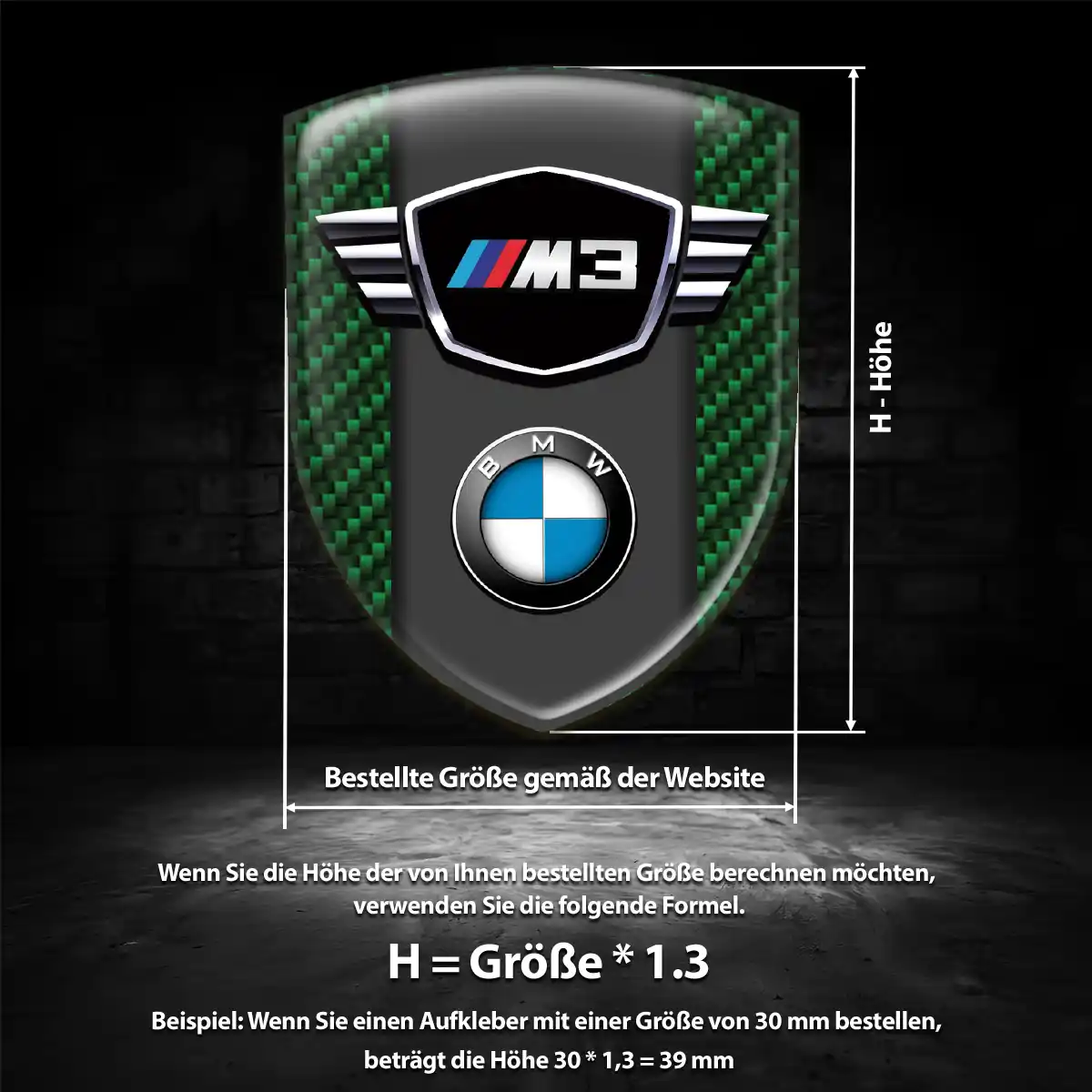 BMW 3D Gel Aufkleber Auto Hochwertiges Harz