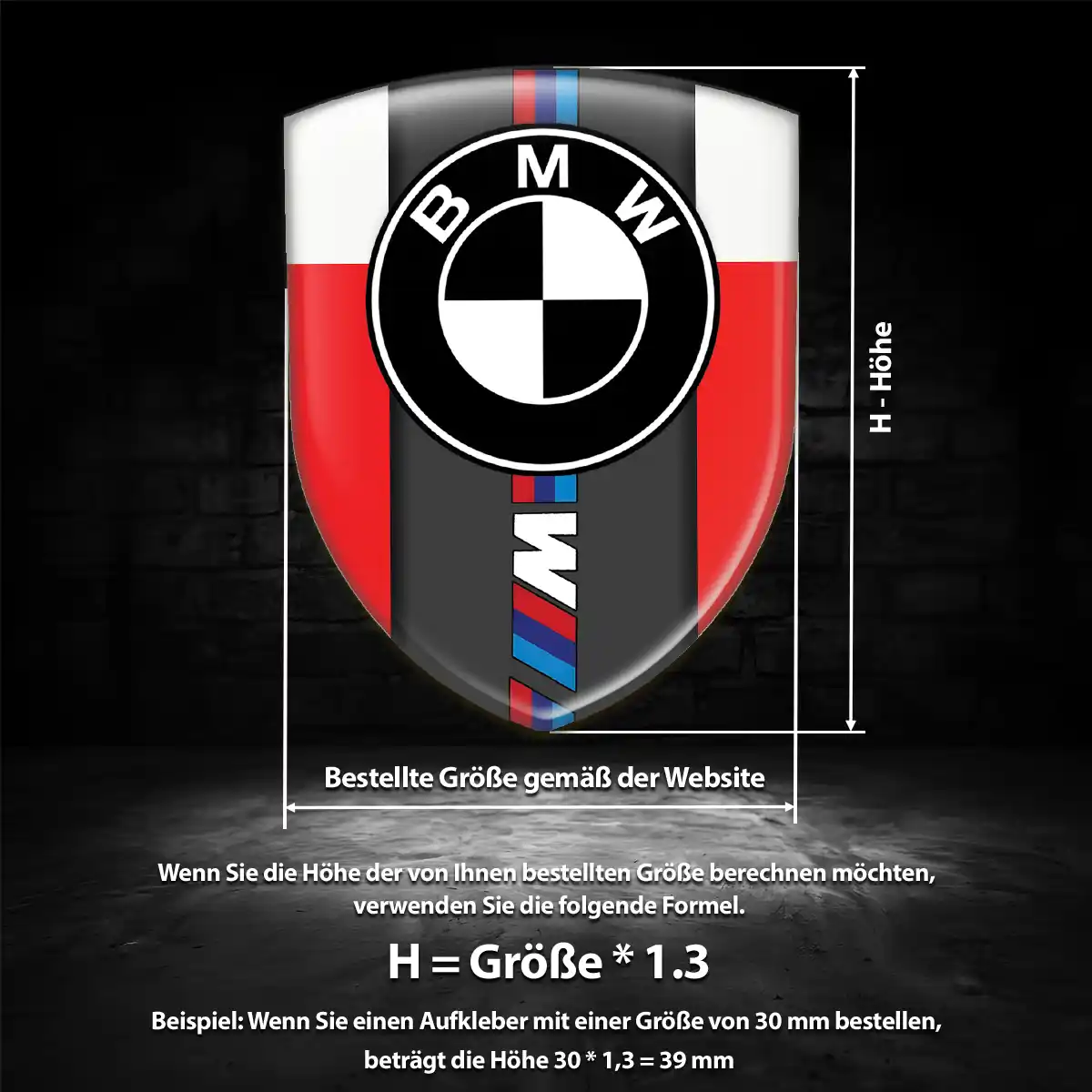 BMW 3D Gel Aufkleber Emblem Auto Hochwertiges Harz