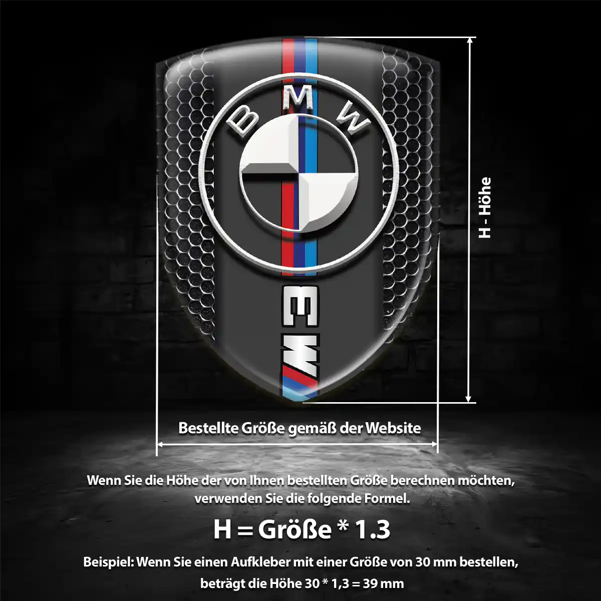 BMW 3D Gel Aufkleber Hochwertiges Harz