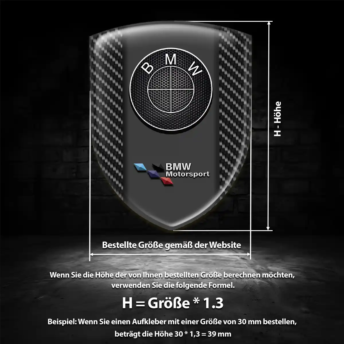 BMW 3D Gel Aufkleber Silikon Hochwertiges Harz