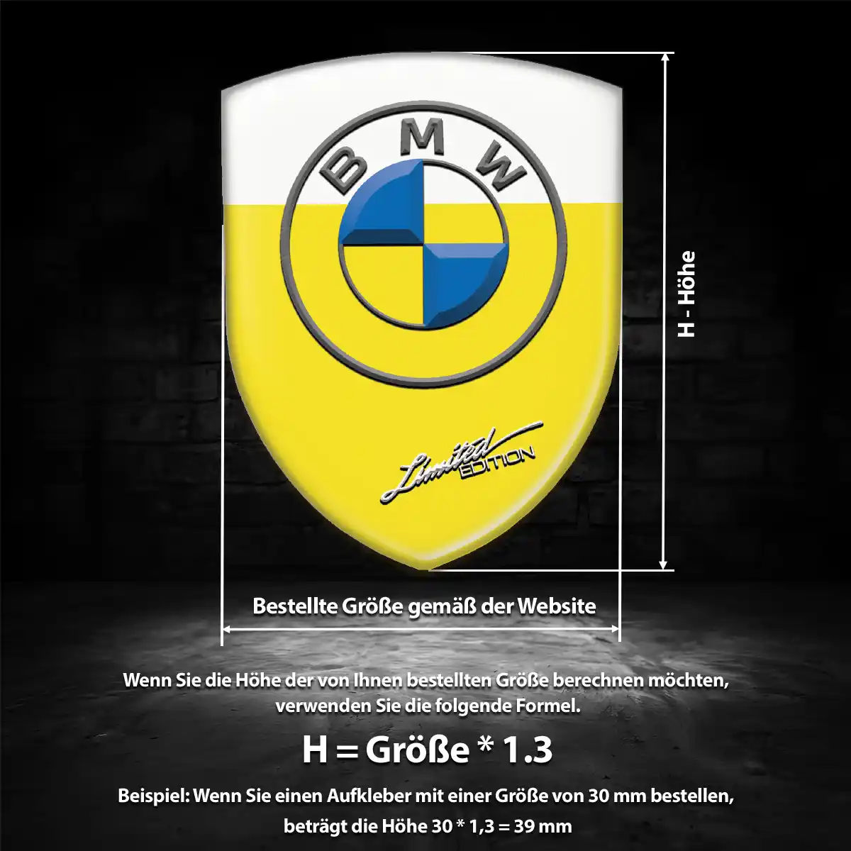 BMW 3D Gel Aufkleber Wappen Luxus-Edition