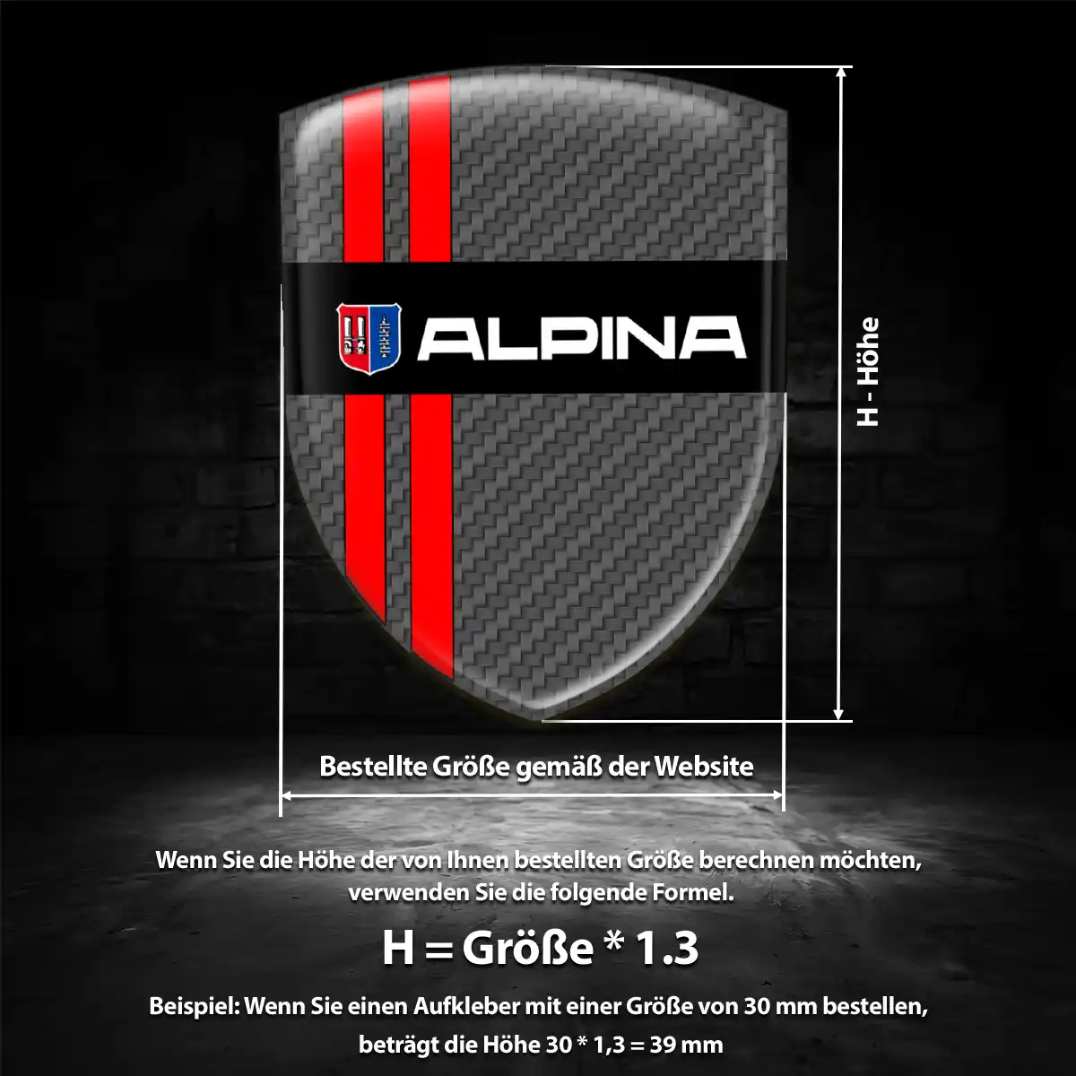 BMW Alpina 3D Gel Aufkleber Auto Hohe Qualität