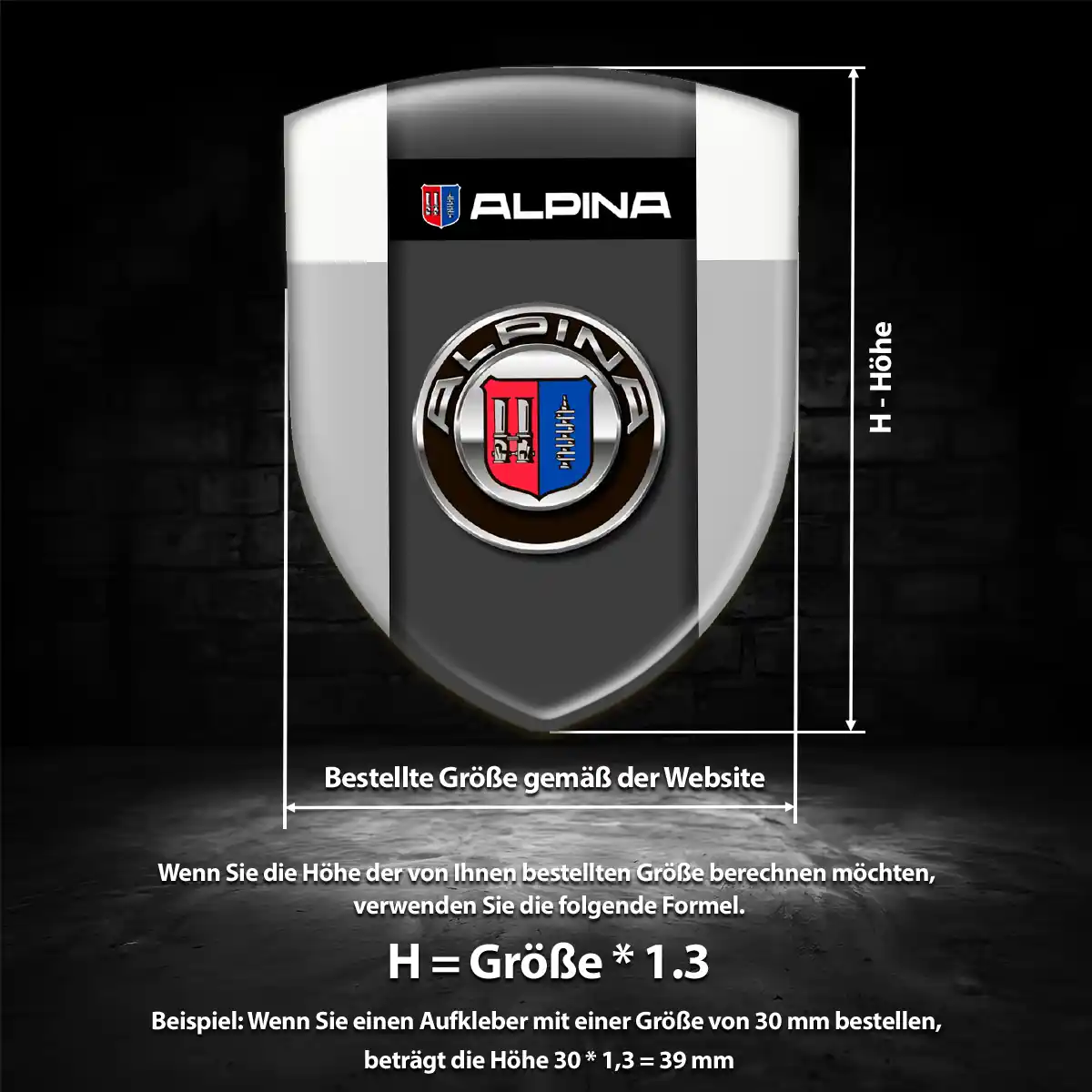 BMW Alpina 3D Gel Aufkleber Auto Stilvolles Design
