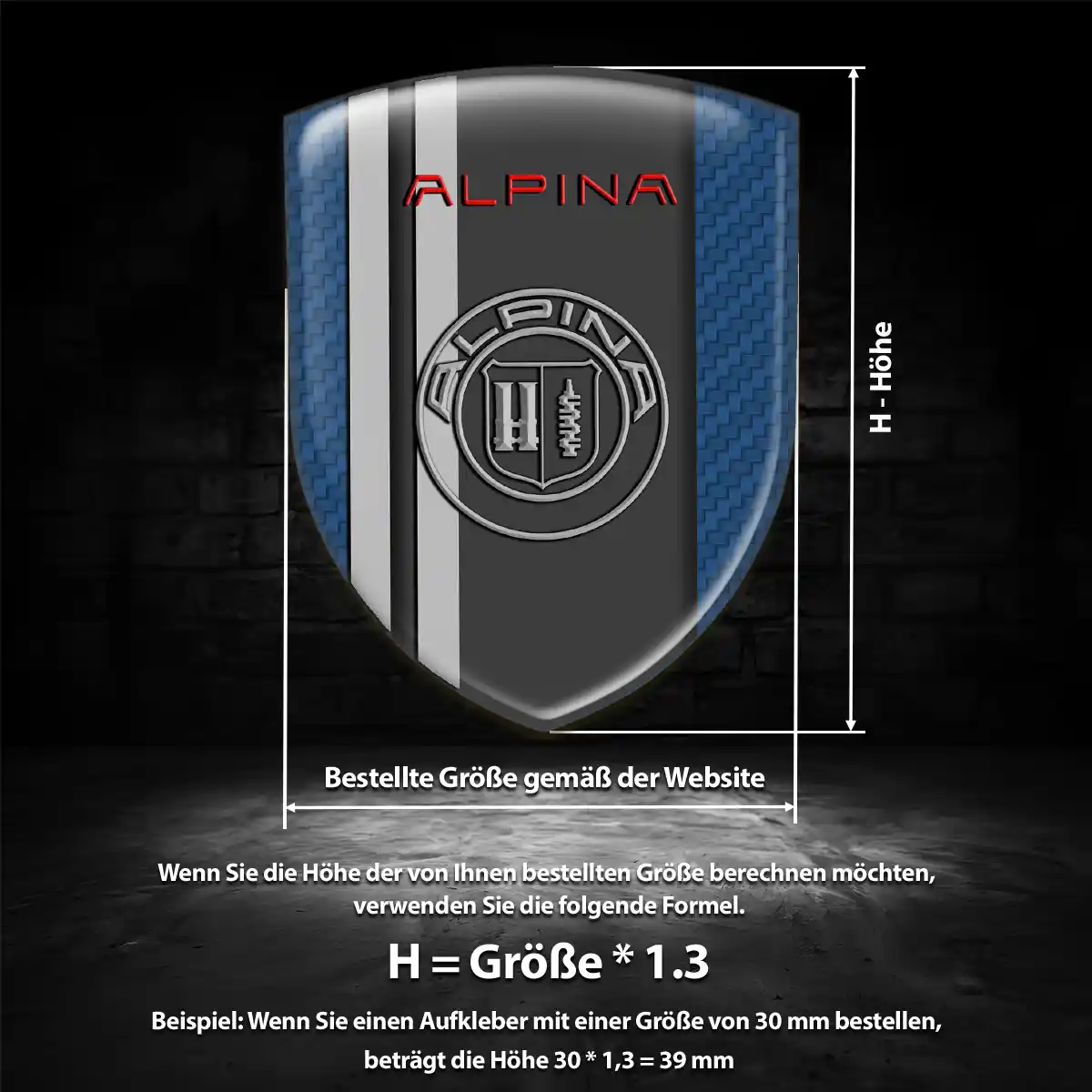BMW Alpina 3D Gel Aufkleber Emblem Stilvolles Design