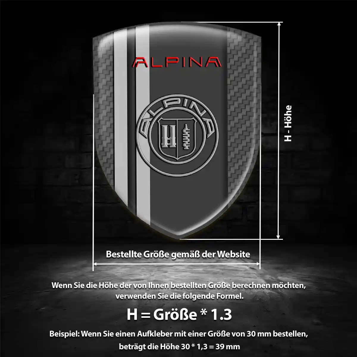 BMW Alpina 3D Gel Aufkleber Hohe Qualität
