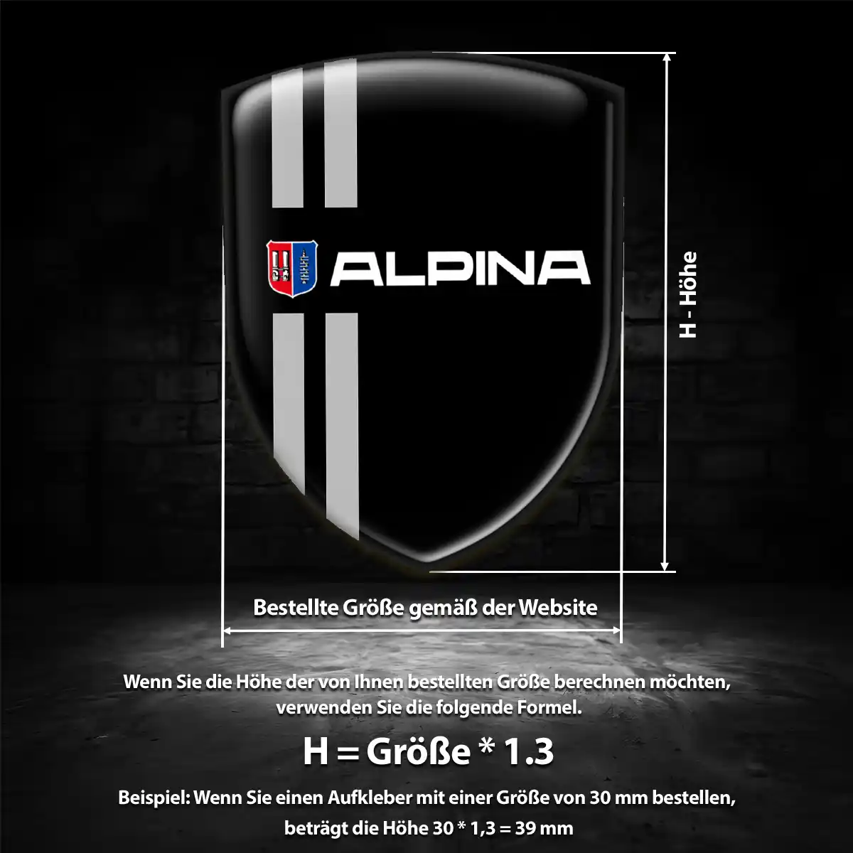 BMW Alpina 3D Gel Aufkleber Silikon Auto Stilvolles Design