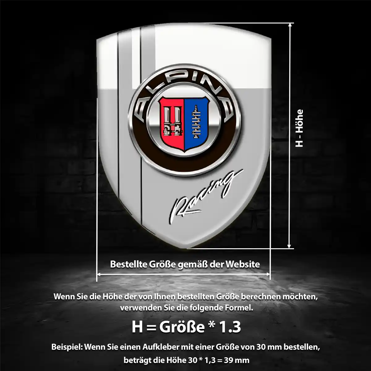 BMW Alpina 3D Gel Aufkleber Wappen Auto Hohe Qualität