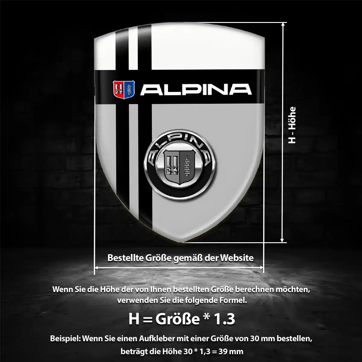 BMW Alpina 3D Gel Aufkleber Wappen Auto Stilvolles Design